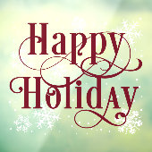 Snowflakes Happy Holiday decal Store-vensterkletje (Vel 3)