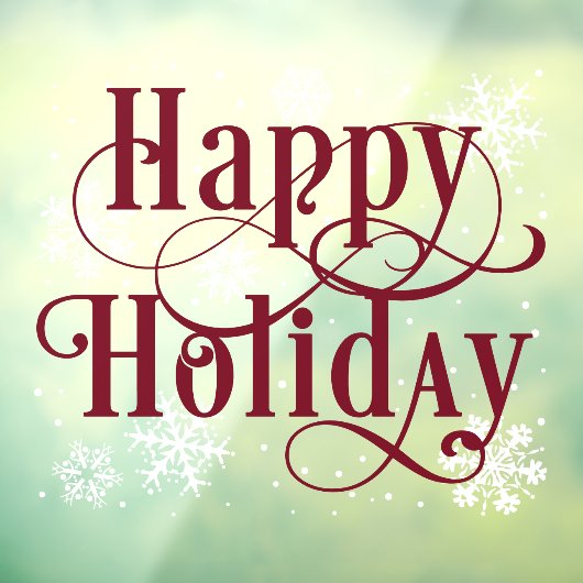 Snowflakes Happy Holiday decal Store-vensterkletje (Vel 3)