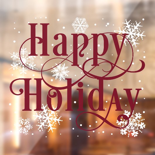 Snowflakes Happy Holiday decal Store-vensterkletje (Vel 2)