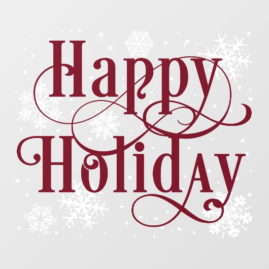 Snowflakes Happy Holiday decal Store-vensterkletje (Vel)