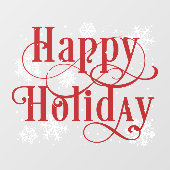 Snowflakes Happy Holiday, Restaurant raam clans Raamsticker (Vel)