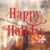 Snowflakes Happy Holiday, Restaurant raam clans Raamsticker (Vel 2)