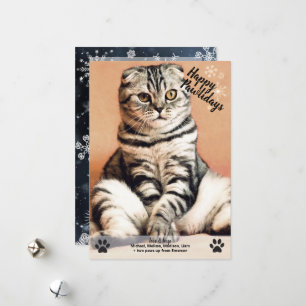 Snowflakes Happy Pawlidays Cat Dog Feestdagenkaart
