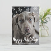 Snowflakes Happy Pawlidays Feestdagenkaart (Staand voorkant)