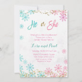 Snowflakes hij of zij maakt uitnodiging bekend (Voorkant)