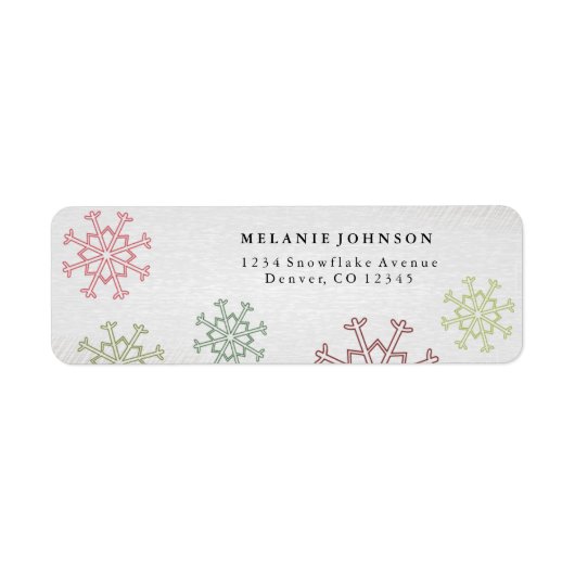 Snowflakes Holiday/Adresetiketten Etiket (Voorkant)