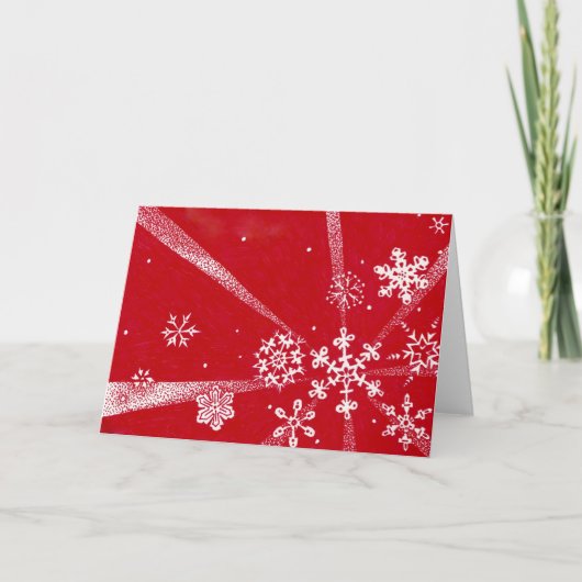 Snowflakes Holiday Card Feestdagen Kaart (Voorkant)