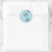 Snowflakes Holiday Cards Envelope Sezing Ronde Sticker (Tas)