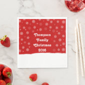 Snowflakes Holiday Design met een rode achtergrond Servetten (Insitu)