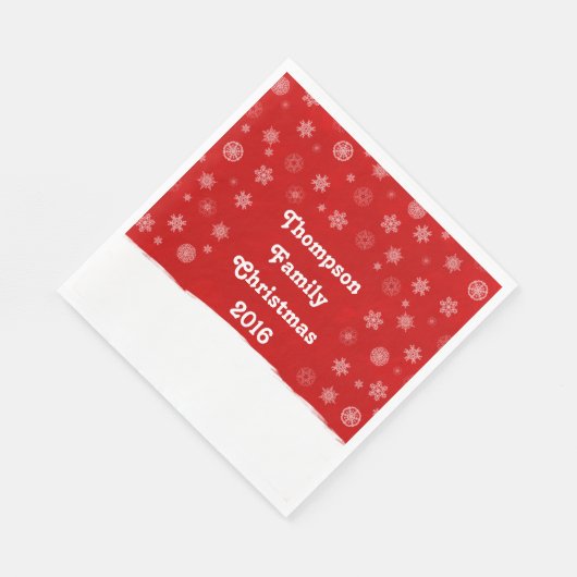 Snowflakes Holiday Design met een rode achtergrond Servetten (Hoek)