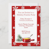 Snowflakes Holiday Fondue Party Uitnodiging (Voorkant)