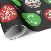Snowflakes Holiday Foto Cadeaupapier (Rol Hoek)