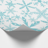 Snowflakes Holiday Gift Wrap/Blauw Wit Cadeaupapier (Hoek)