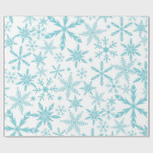 Snowflakes Holiday Gift Wrap/Blauw Wit Cadeaupapier (Vlak)
