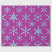 Snowflakes Holiday Gift Wrap / Paarse Aqua Cadeaupapier (Vlak)