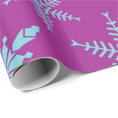 Snowflakes Holiday Gift Wrap / Paarse Aqua Cadeaupapier (Rol Hoek)