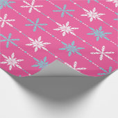 Snowflakes Holiday Gift Wrap/Roze, bevroren Cadeaupapier (Hoek)