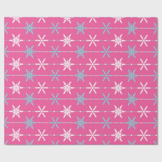 Snowflakes Holiday Gift Wrap/Roze, bevroren Cadeaupapier (Vlak)