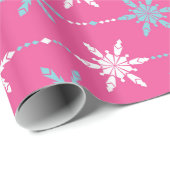 Snowflakes Holiday Gift Wrap/Roze, bevroren Cadeaupapier (Rol Hoek)