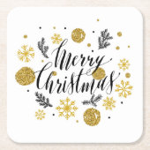 Snowflakes Holiday Kartonnen Onderzetters (Voorkant)