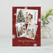Snowflakes Holiday Merry-kerstfotokaarten Feestdagenkaart (Staand voorkant)