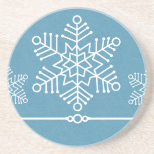 Snowflakes Holiday Onderzetter, lichtblauw Zandsteen Onderzetter