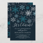 Snowflakes Holiday Party Uitnodiging vieren (Voorkant / Achterkant)