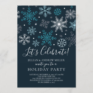 Snowflakes Holiday Party Uitnodiging vieren
