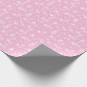 Snowflakes Holiday Winter Pink Cadeaupapier