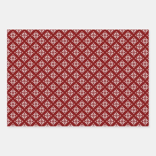 Snowflakes, Holly Berries en Bogen Inpakpapier Vel (Voorkant)