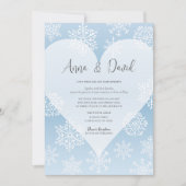 Snowflakes Icy Blue Winter Weddenschap Kaart (Voorkant)
