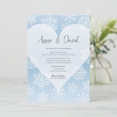 Snowflakes Icy Blue Winter Weddenschap Kaart (Staand voorkant)