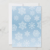 Snowflakes Icy Blue Winter Weddenschap Kaart (Achterkant)