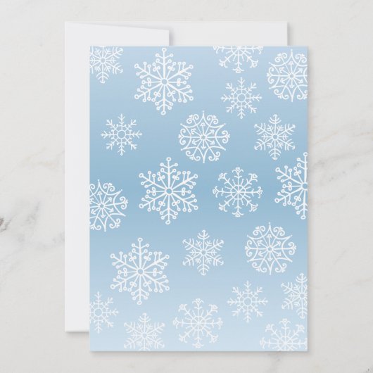Snowflakes Icy Blue Winter Weddenschap Kaart (Achterkant)