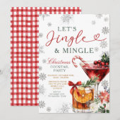 Snowflakes Jingle & Mingle Christmas Cocktail Kaart (Voorkant / Achterkant)