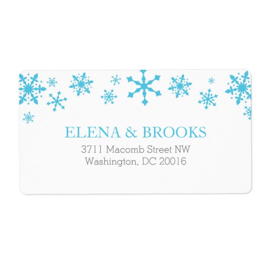 Snowflakes Kaart winterweddenschap Etiket (Voorkant)