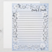 Snowflakes Kader, aangepast schrijfpapier (Voorkant / Achterkant)