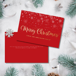 Snowflakes Kantoor Business Merry KerstGold Folie Feestdagenkaart
