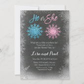 Snowflakes-kartongender onthullen uitnodiging (Voorkant)