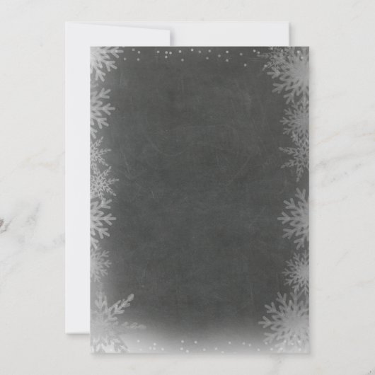 Snowflakes-kartongender onthullen uitnodiging (Achterkant)