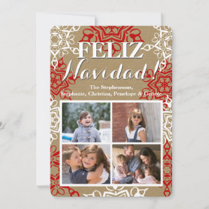 Snowflakes kerkraft 4 Foto Feliz Navidad Feestdagenkaart