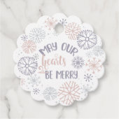Snowflakes kerst bedankjes labels (Voorkant)
