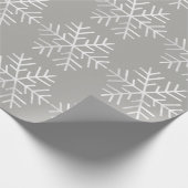 Snowflakes kerst feestdag grijze grijze grot cadeaupapier (Hoek)