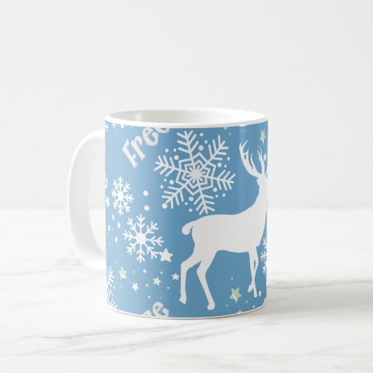 Snowflakes kerst koffiemok (Voorkant links)