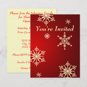 Snowflakes kerst Open House Kaart (Voorkant / Achterkant)