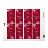 Snowflakes kerst Rode Turquoise Geweldige tijd Etiket (Full Sheet)
