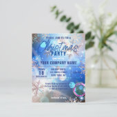 Snowflakes kerst uitnodiging voor feestdagen (Staand voorkant)