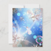 Snowflakes kerst uitnodiging voor feestdagen (Achterkant)