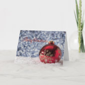 Snowflakes, kerstbal Company Greeting Feestdagen Kaart (Voorkant)