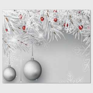 Snowflakes, kerstballen, boomkwekerij cadeaupapier